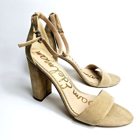 Sam Edelman Yaro Ankle Strap Sandal Beige Suede Size 9.5 - Picture 3 of 8
